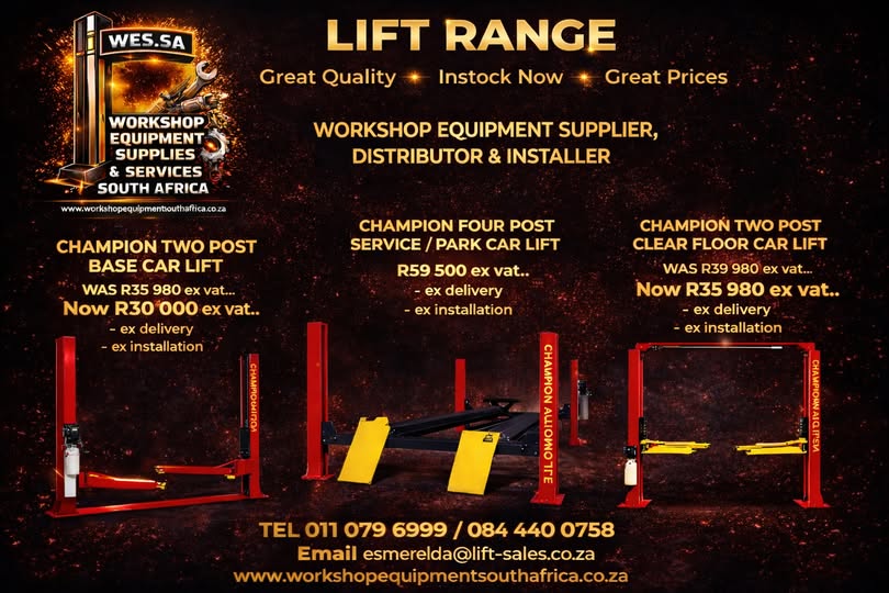 lift range workshop equipment south africa